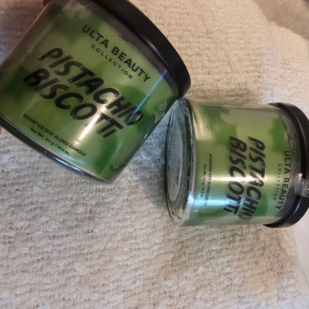 ULTA BEAUTY COLLECTION Pistachio Biscotti Scented Soy Blend Cande Set of 2